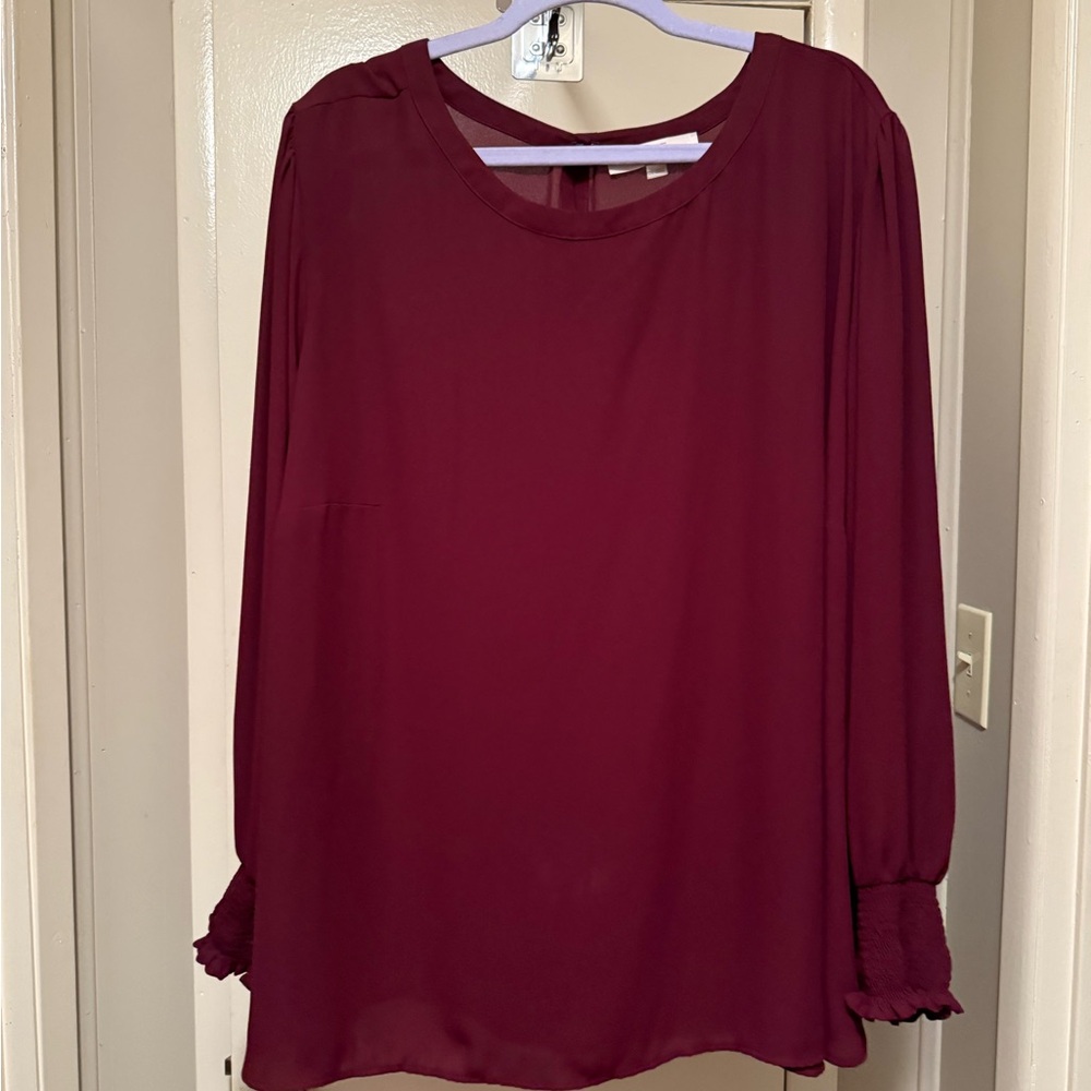 Elegant Burgundy Women's Top